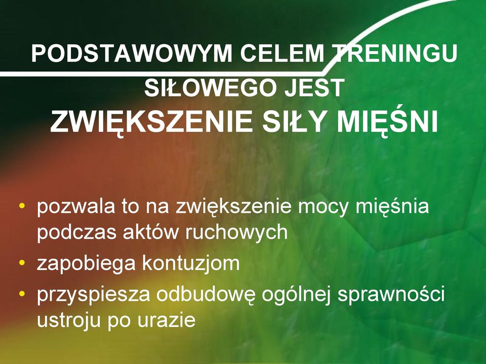 mocy mięśnia podczas aktów ruchowych zapobiega