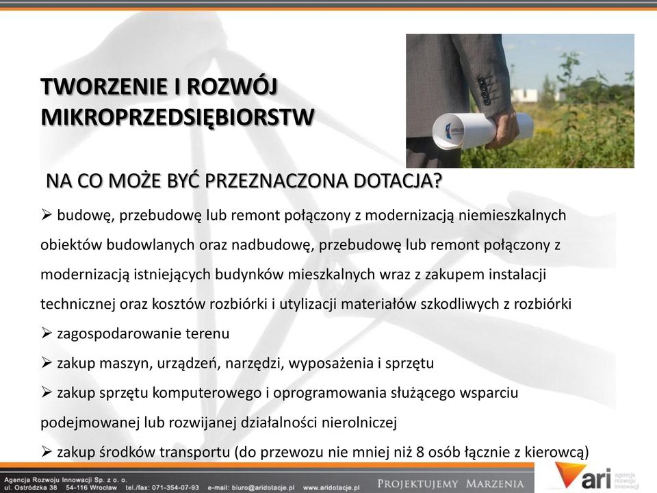 istniejących budynków mieszkalnych wraz z zakupem instalacji technicznej oraz kosztów rozbiórki i utylizacji materiałów szkodliwych z rozbiórki zagospodarowanie