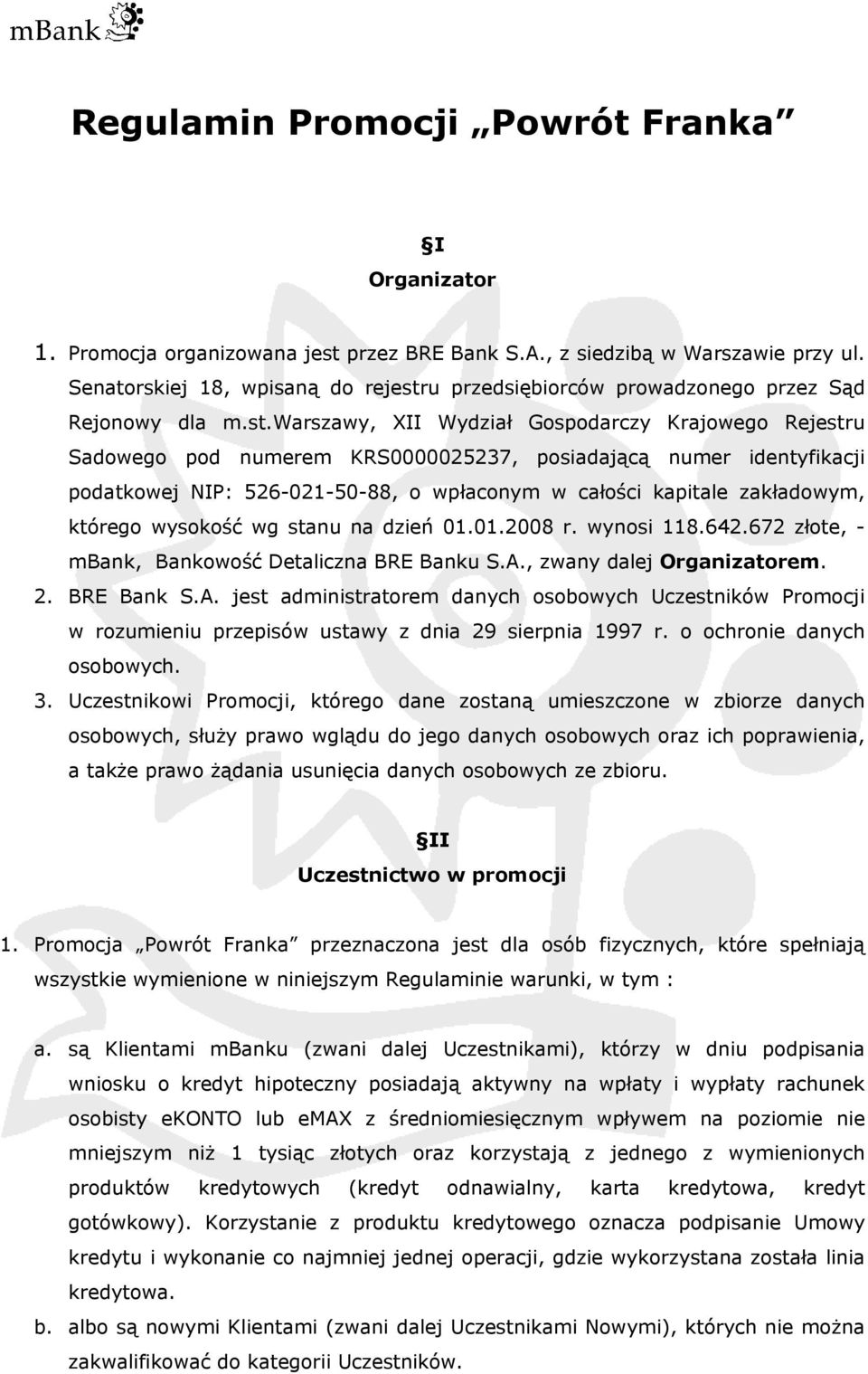 u przedsiębiorców prowadzonego przez Sąd Rejonowy dla m.st.