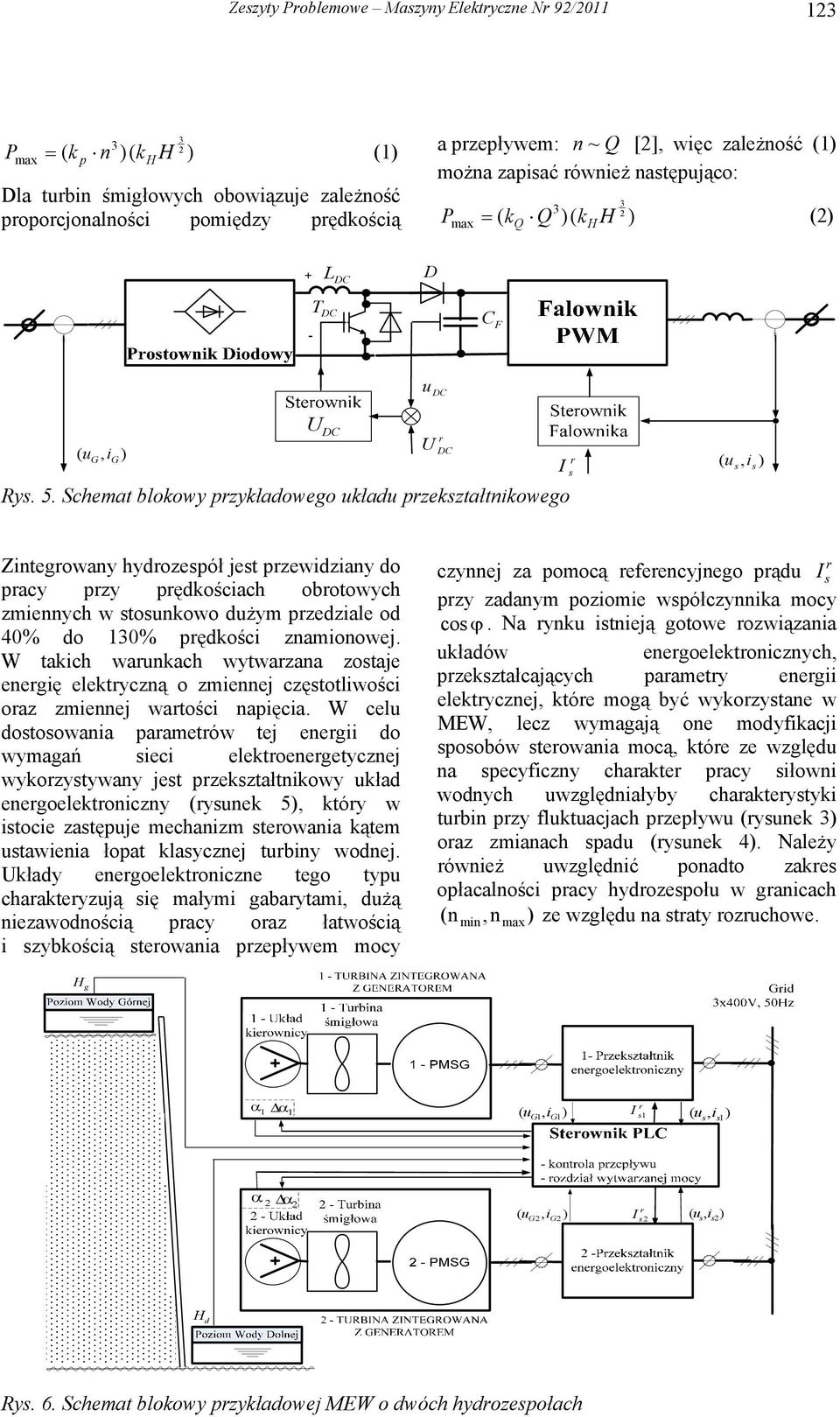 Schemat blokowy pzykładowego układu pzekztałtnikowego ( u, i ) Zintegowany hydozepół jet pzewidziany do pacy pzy pędkościach obotowych zmiennych w tounkowo dużym pzedziale od 4% do % pędkości