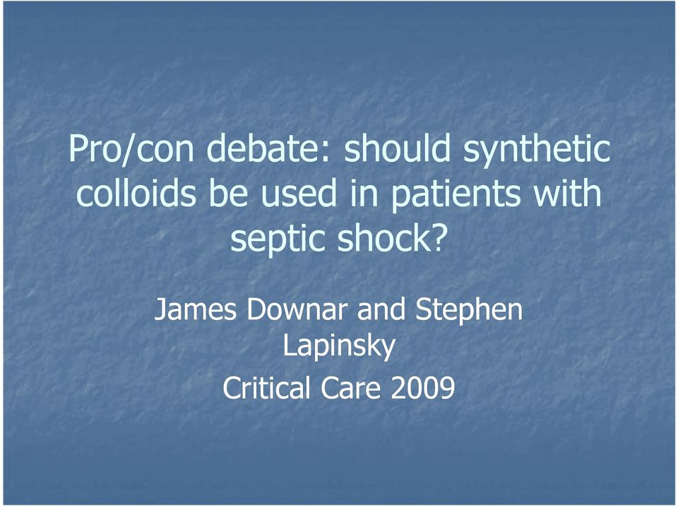 septic shock?