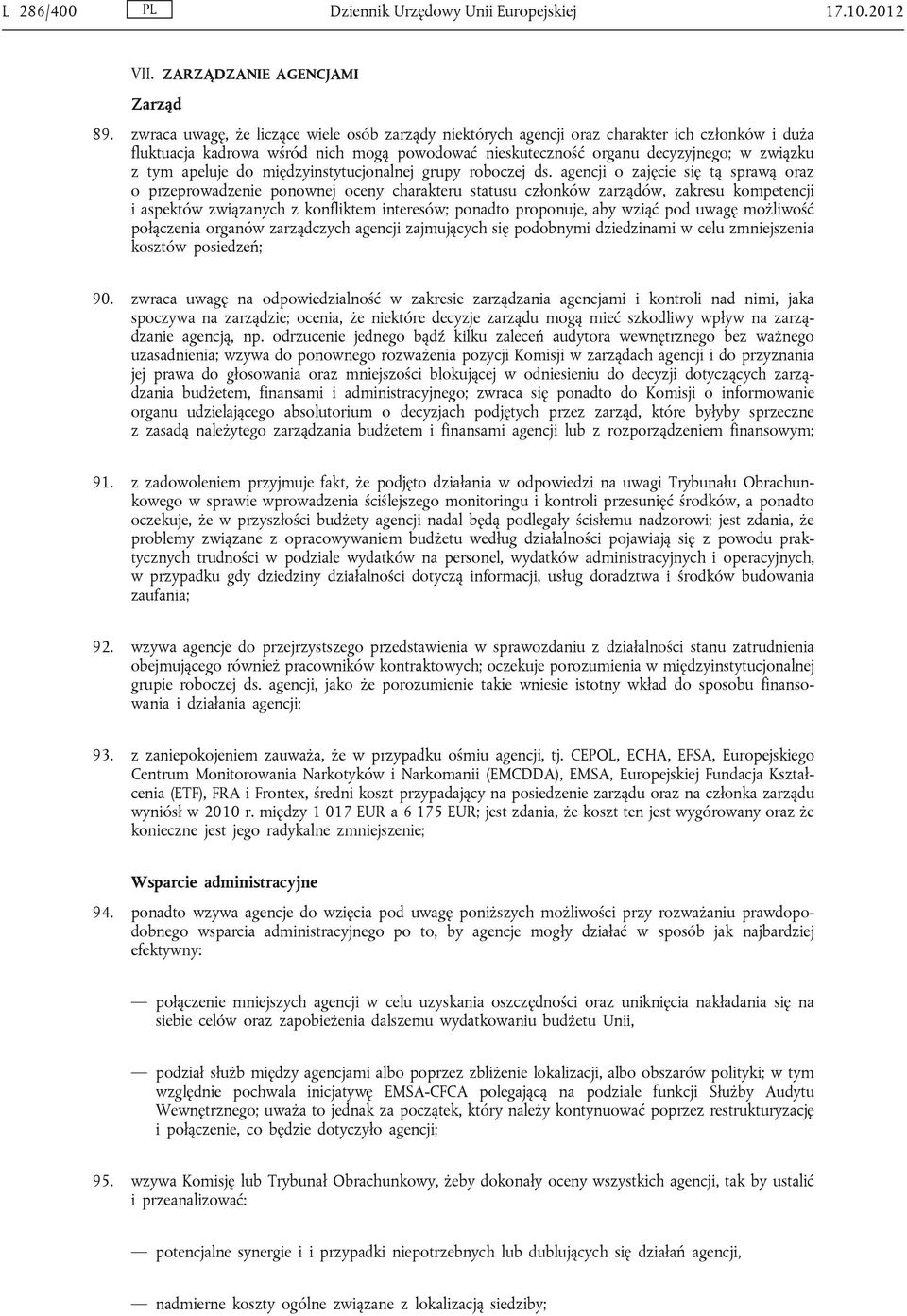 apeluje do międzyinstytucjonalnej grupy roboczej ds.