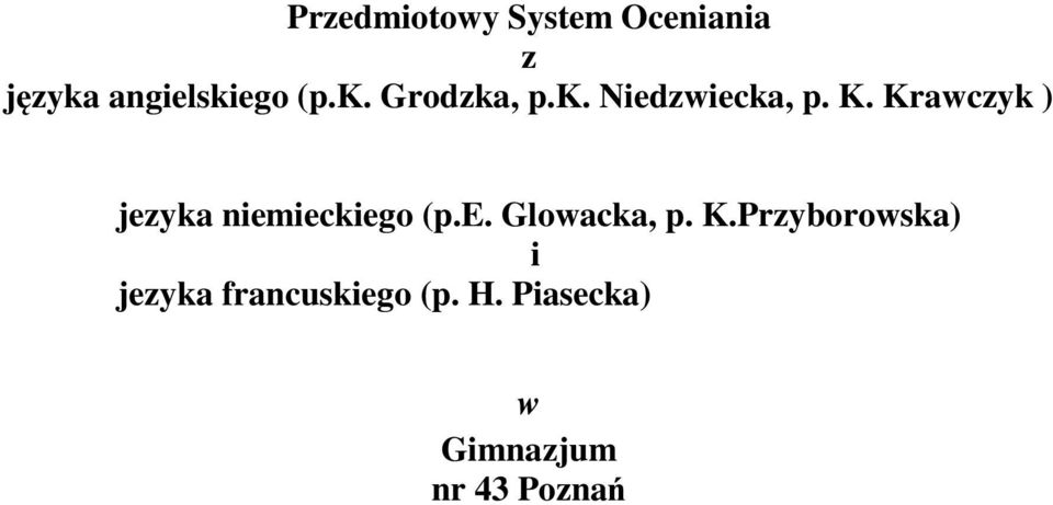 Krawczyk ) jezyka niemieckiego (p.e. Glowacka, p. K.