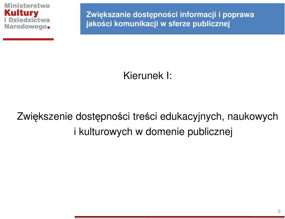 Kierunek I: Zwiększenie dostępności treści