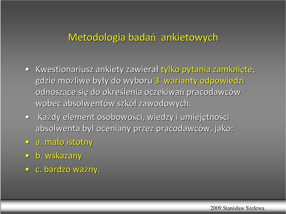 pracodawców wobec absolwentów w szkół zawodowych.