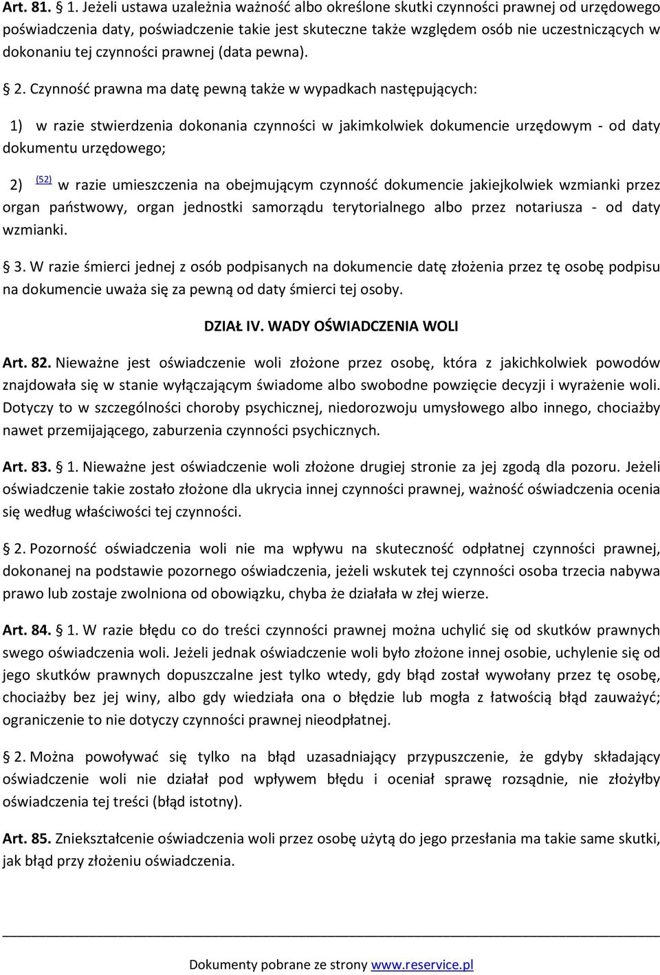 czynności prawnej (data pewna). 2.