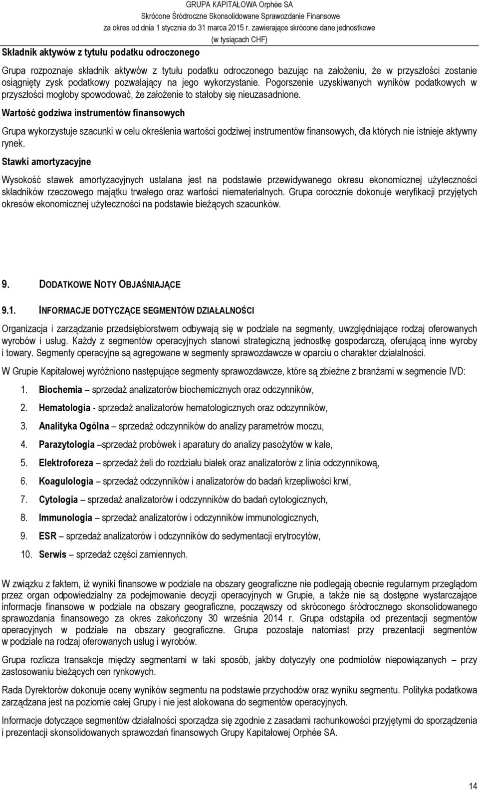 Wartość godziwa instrumentów finansowych Grupa wykorzystuje szacunki w celu określenia wartości godziwej instrumentów finansowych, dla których nie istnieje aktywny rynek.