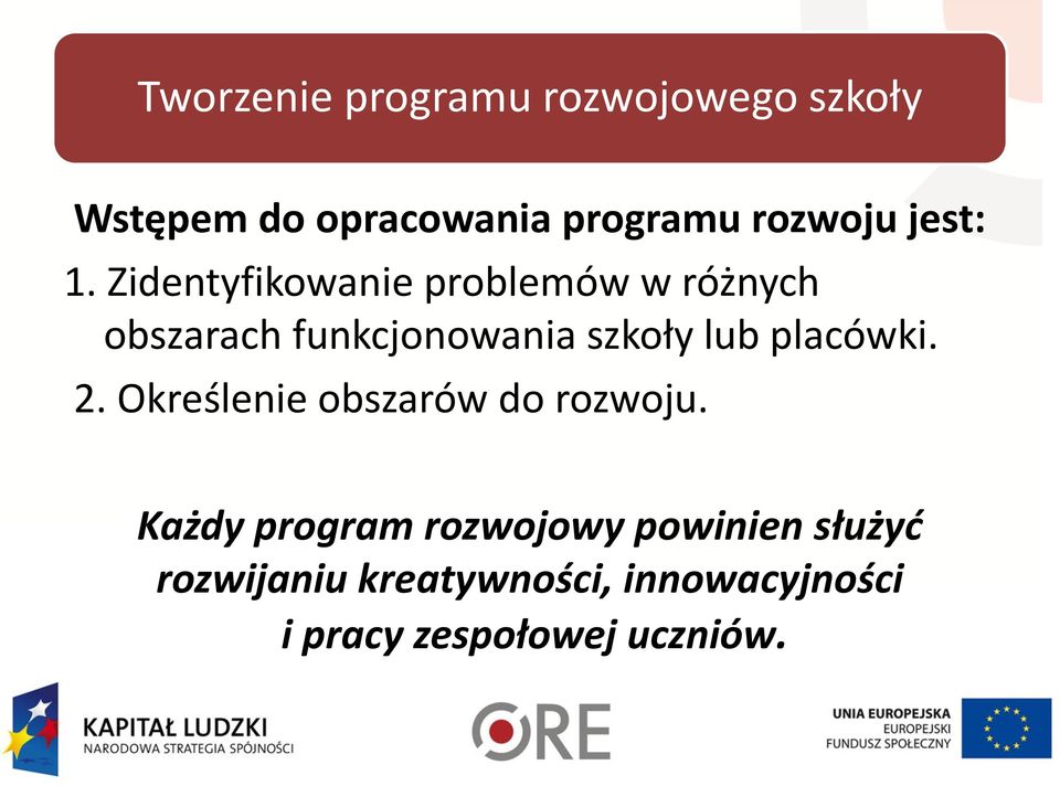 Zidentyfikowanie problemów w różnych obszarach funkcjonowania szkoły lub