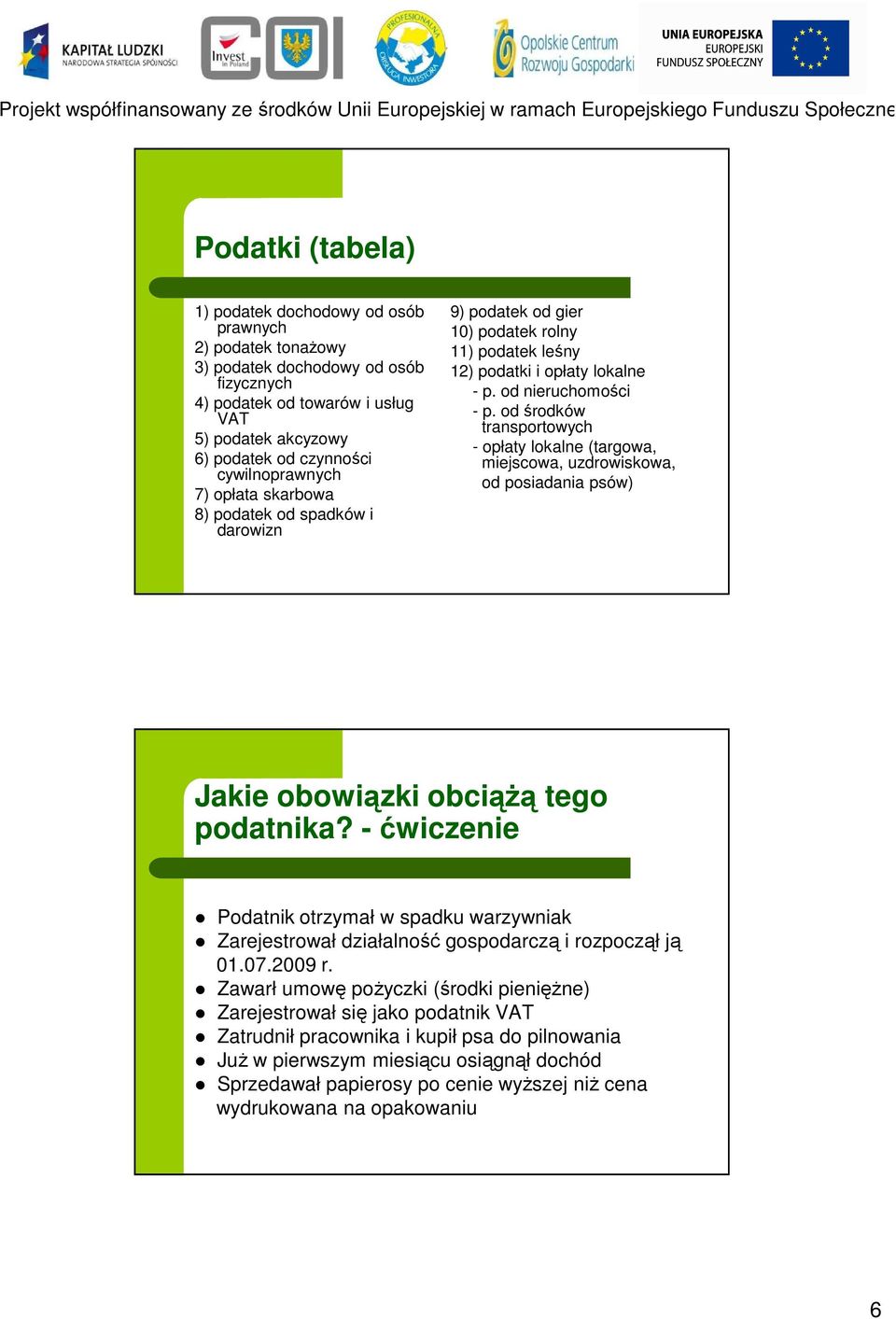 od środków transportowych - opłaty lokalne (targowa, miejscowa, uzdrowiskowa, od posiadania psów) Jakie obowiązki obciąŝą tego podatnika?