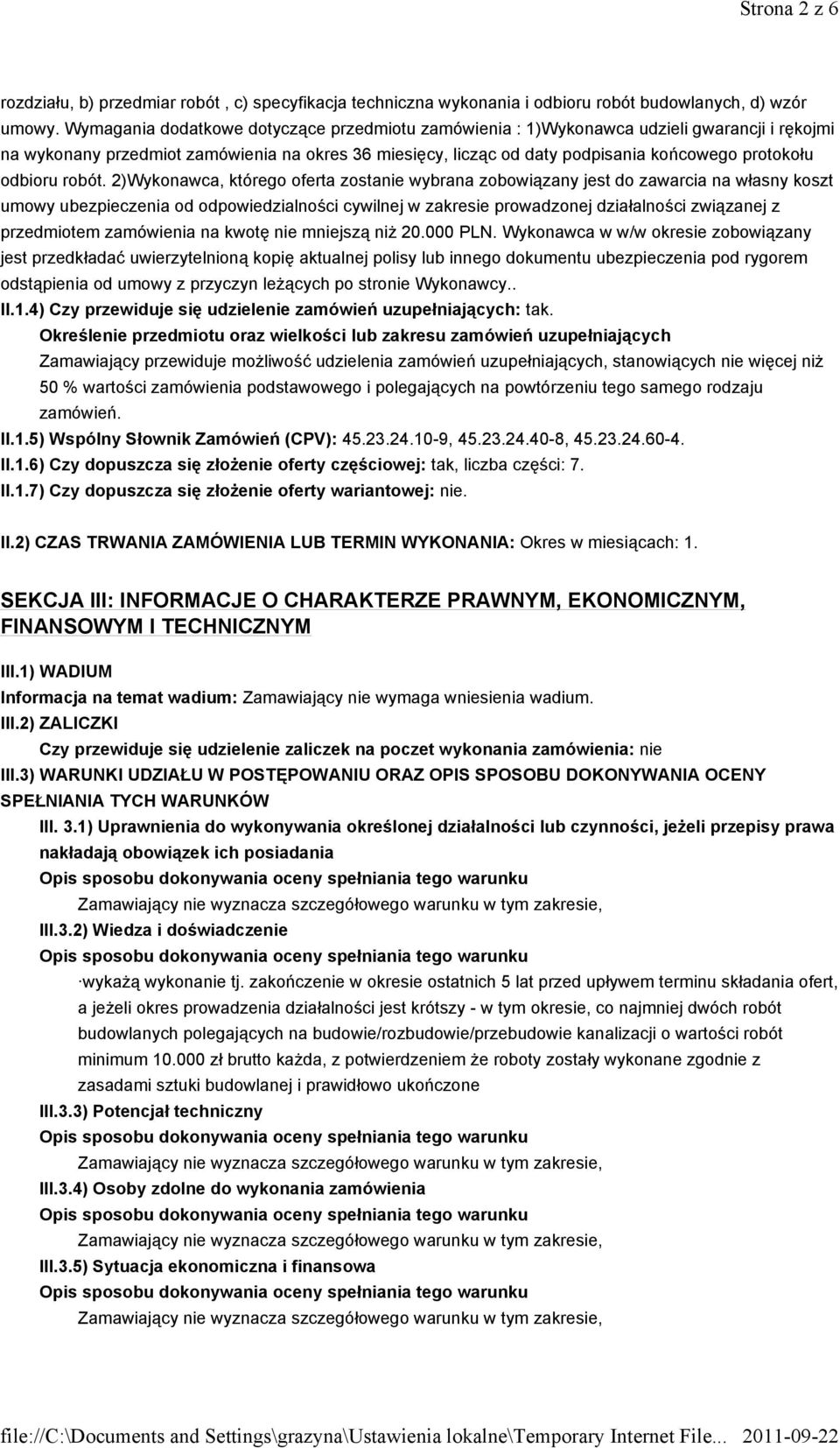 odbioru robót.