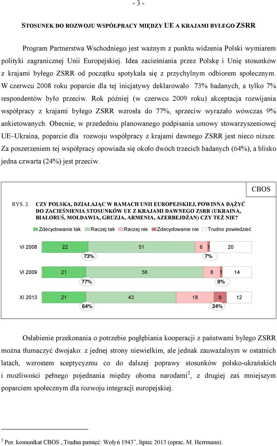 W czerwcu 2008 roku poparcie dla tej inicjatywy deklarowało 73% badanych, a tylko 7% respondentów było przeciw.