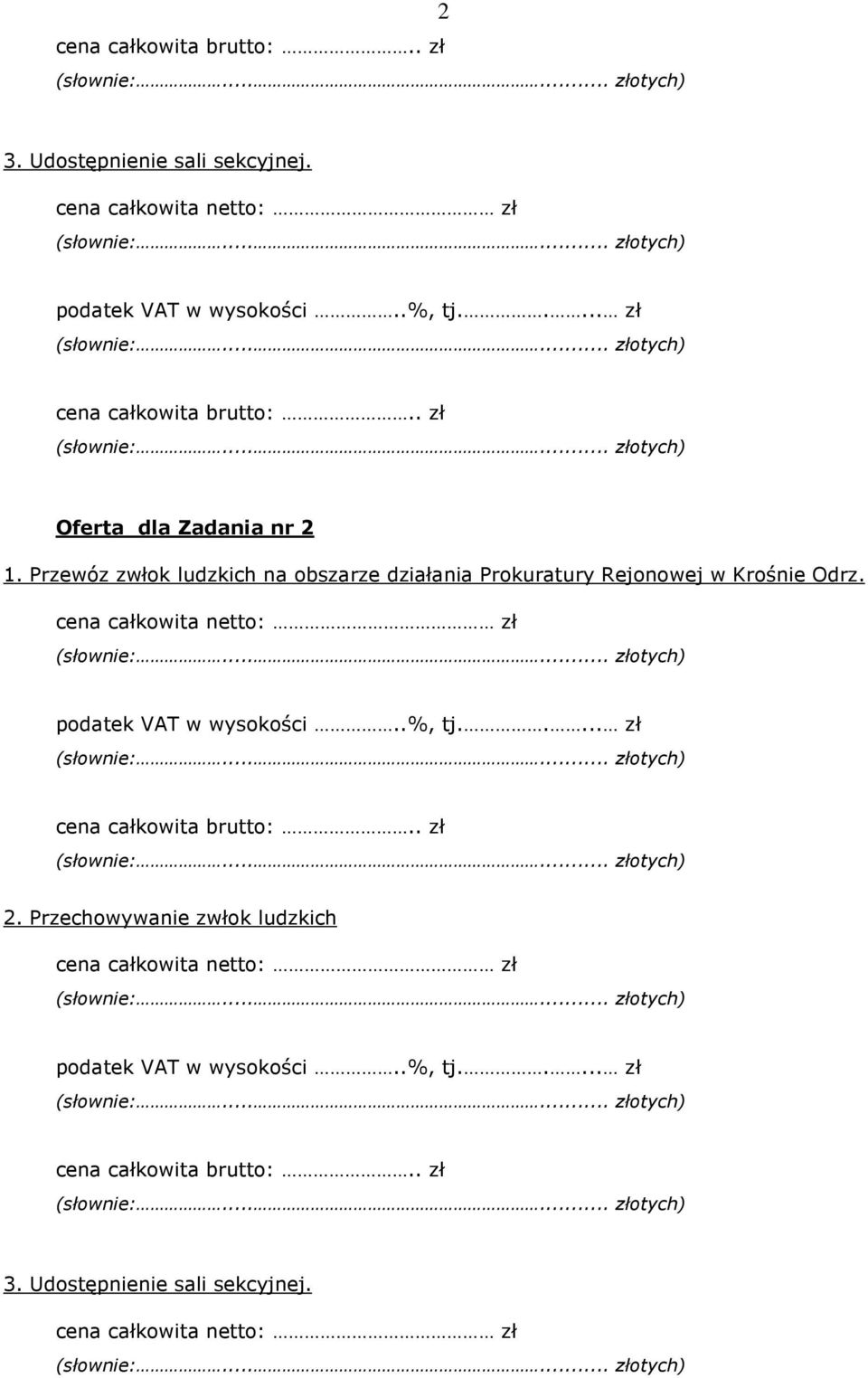 obszarze działania