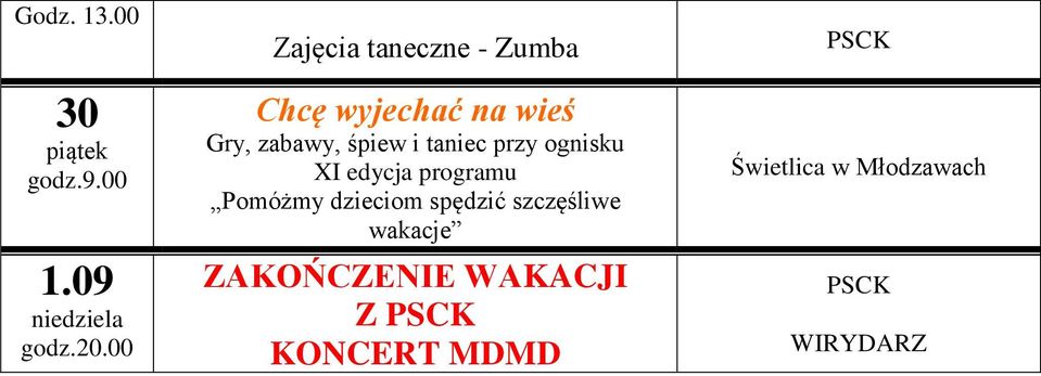 ZAKOŃCZENIE WAKACJI Z KONCERT