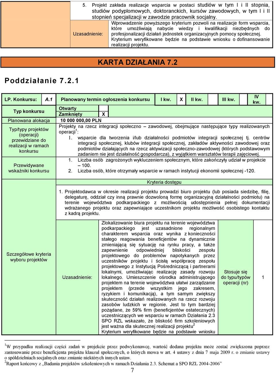 Wprowadzenie powyższego kryterium pozwoli na realizacje form wsparcia, które umożliwiają nabycie wiedzy i kwalifikacji niezbędnych do profesjonalizacji działań jednostek organizacyjnych pomocy