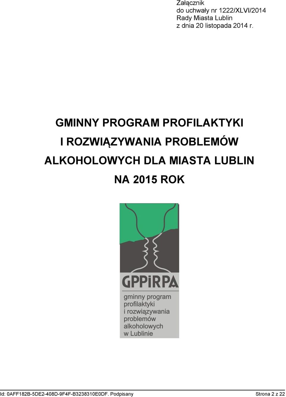 GMINNY PROGRAM PROFILAKTYKI I ROZWIĄZYWANIA PROBLEMÓW