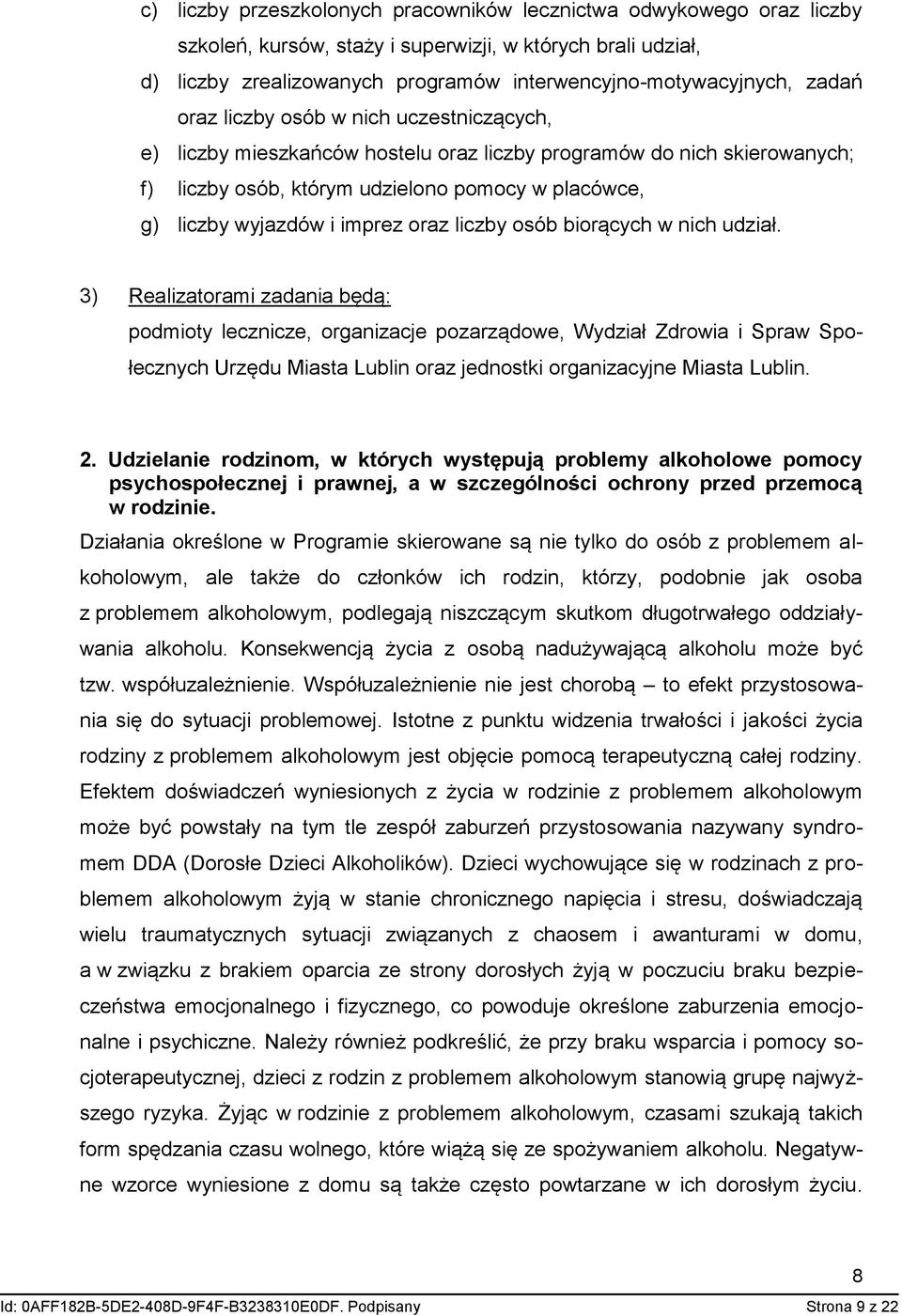 imprez oraz liczby osób biorących w nich udział.