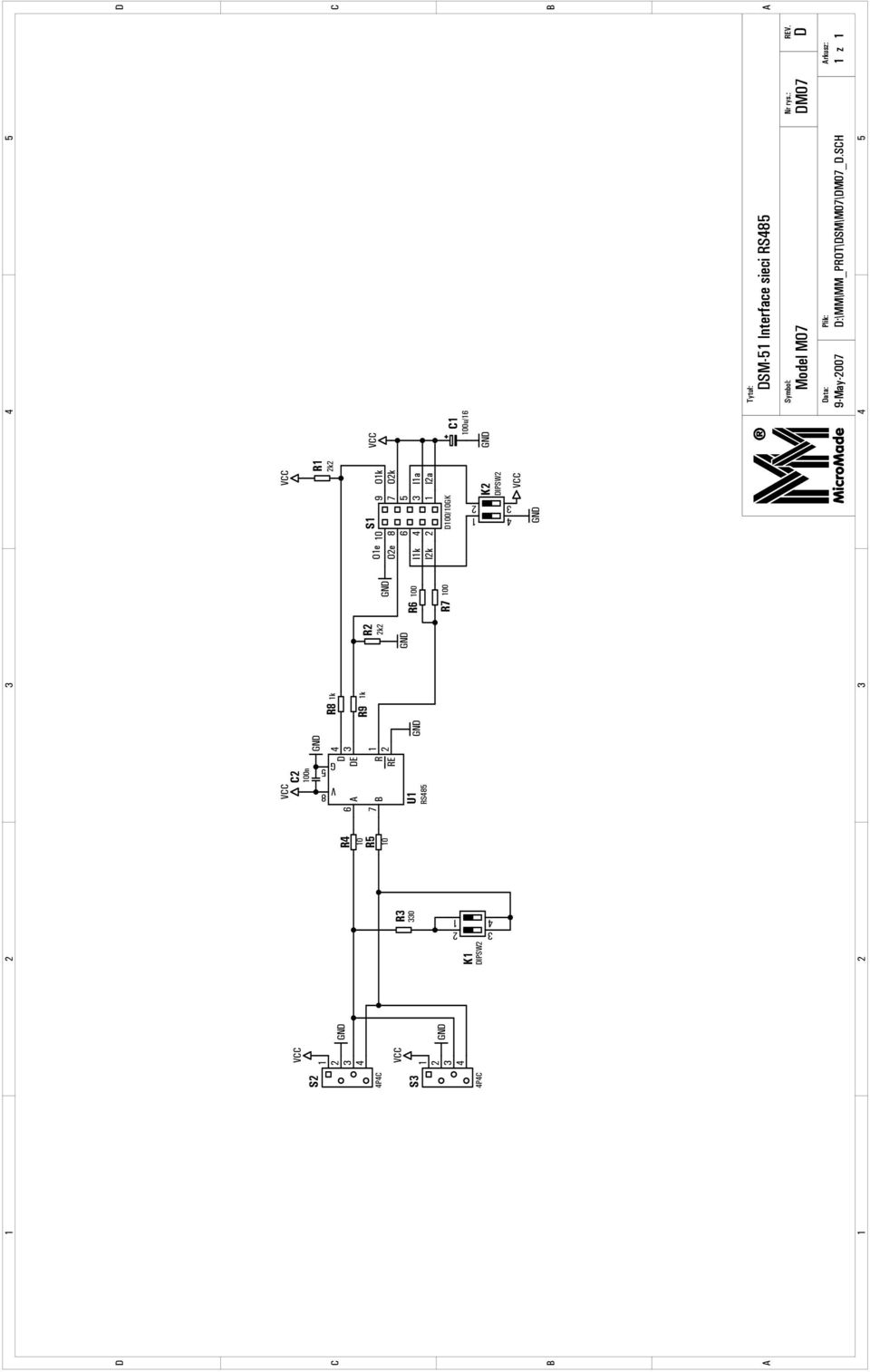 DM07 D Data: Plik: Arkusz: 9-May-007 D:\MM\MM_PROT\DSM\M07\DM07_D.