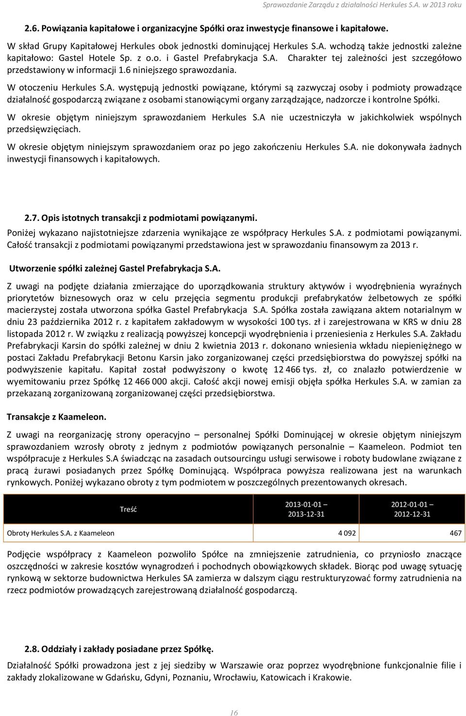 W otoczeniu Herkules S.A.