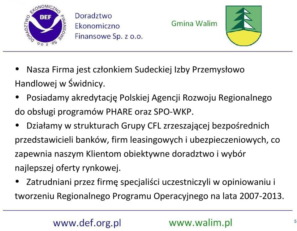 Działamy w strukturach Grupy CFL zrzeszającej bezpośrednich przedstawicieli banków, firm leasingowych i ubezpieczeniowych, co