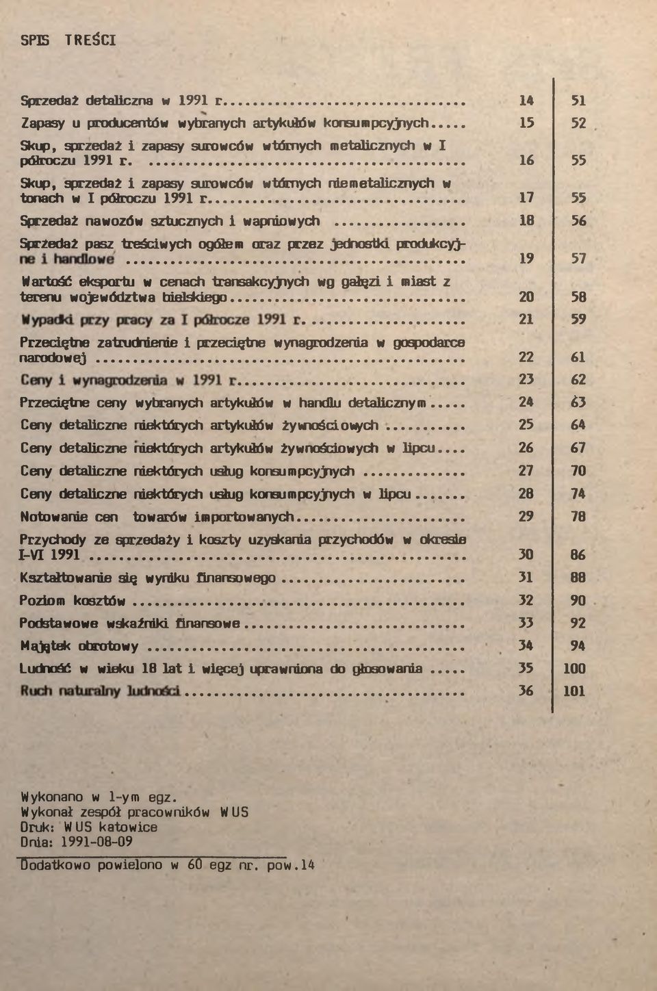 .. 8 56 Sprzedaż pasz treścwych ogółem oraz przez jednostk produkcyj- 9 57 Wartość eksportu w cenach transakcyjych wg gałęz mast z terenu województwa belskego.