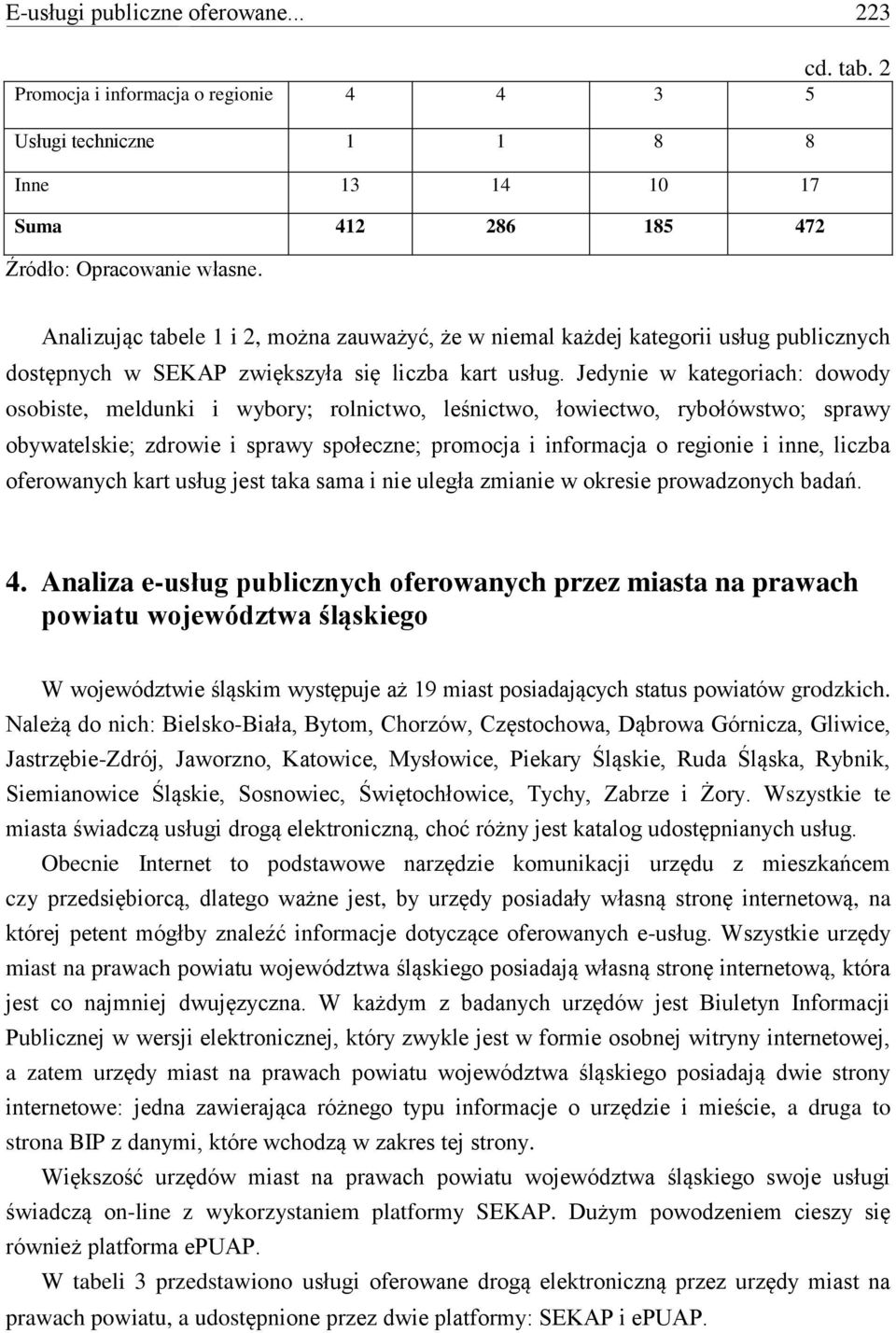 Jedynie w kategoriach: dowody osobiste, meldunki i wybory; rolnictwo, leśnictwo, łowiectwo, rybołówstwo; sprawy obywatelskie; zdrowie i sprawy społeczne; promocja i informacja o regionie i inne,