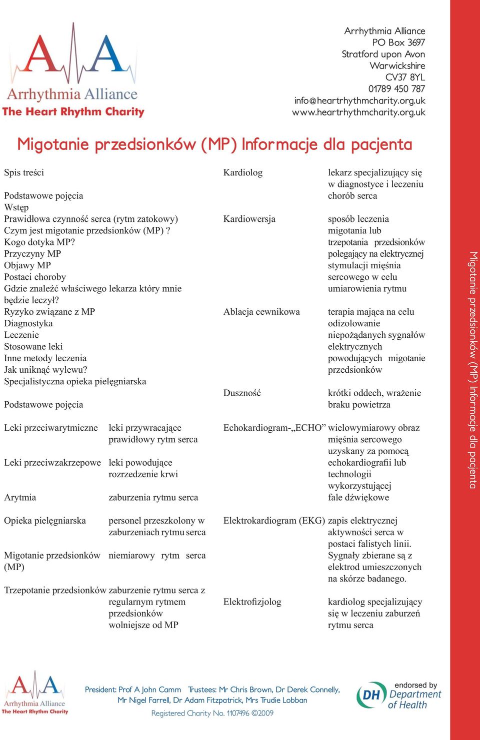 Specjalistyczna opieka pielęgniarska Podstawowe pojęcia Leki przeciwarytmiczne leki przywracające prawidłowy rytm serca Leki przeciwzakrzepowe leki powodujące rozrzedzenie krwi Arytmia zaburzenia