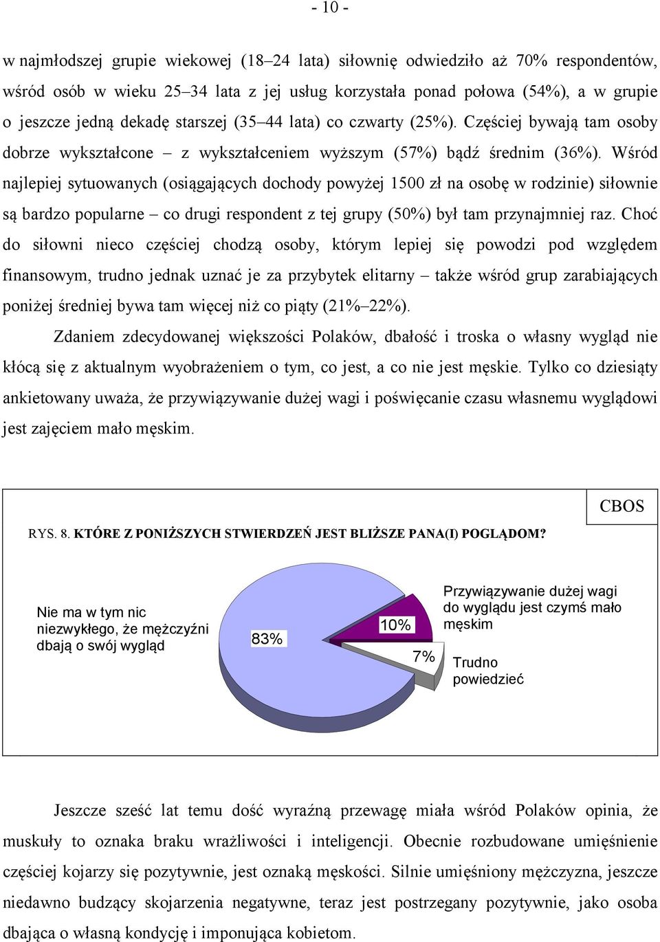 Wśród najlepiej sytuowanych (osiągających dochody powyżej 1500 zł na osobę w rodzinie) siłownie są bardzo popularne co drugi respondent z tej grupy (50%) był tam przynajmniej raz.