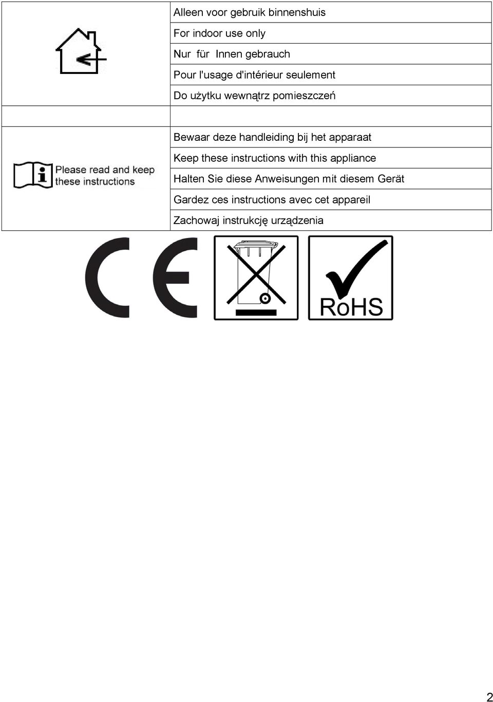 bij het apparaat Keep these instructions with this appliance Halten Sie diese