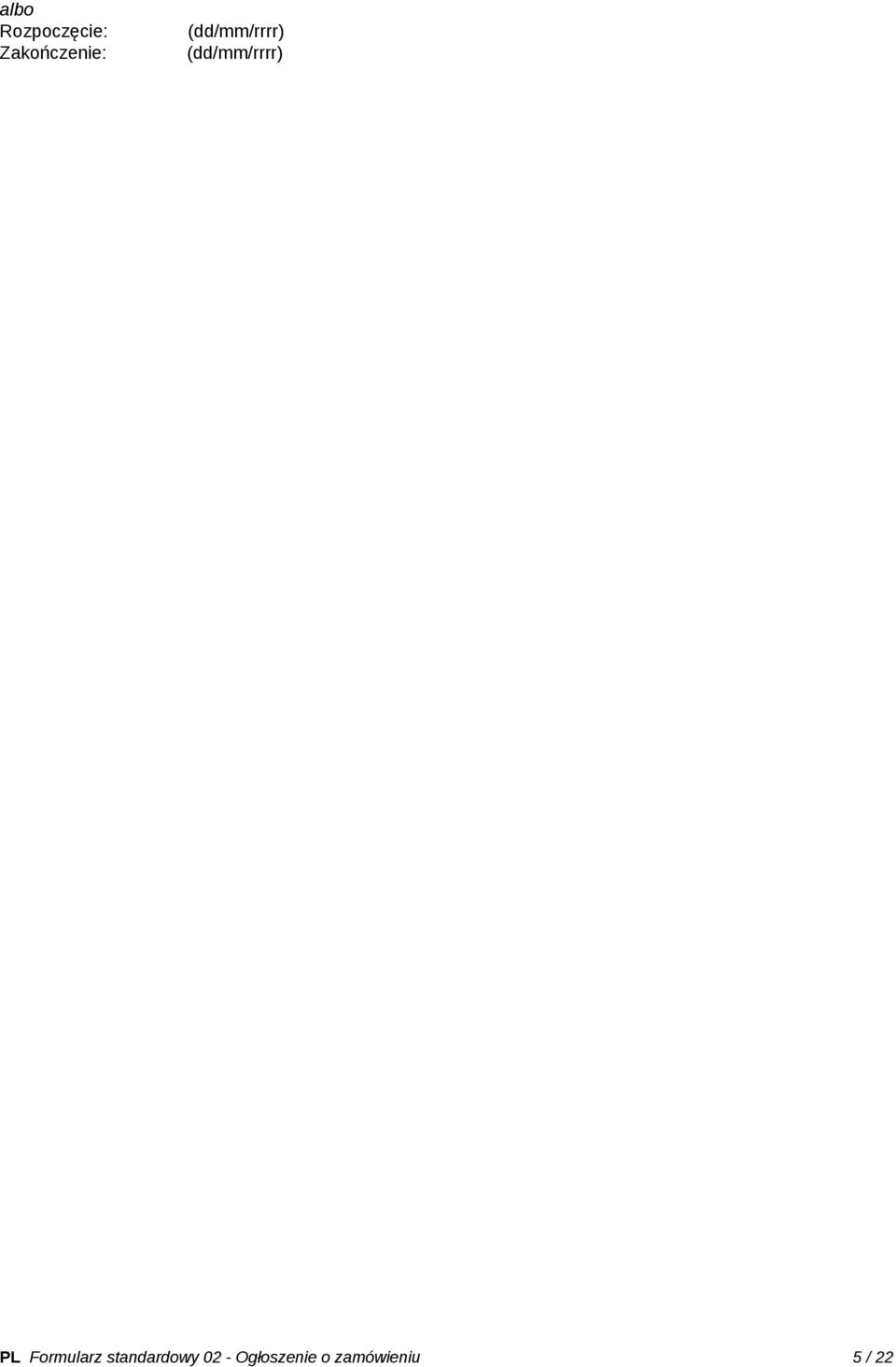 (dd/mm/rrrr) PL Formularz