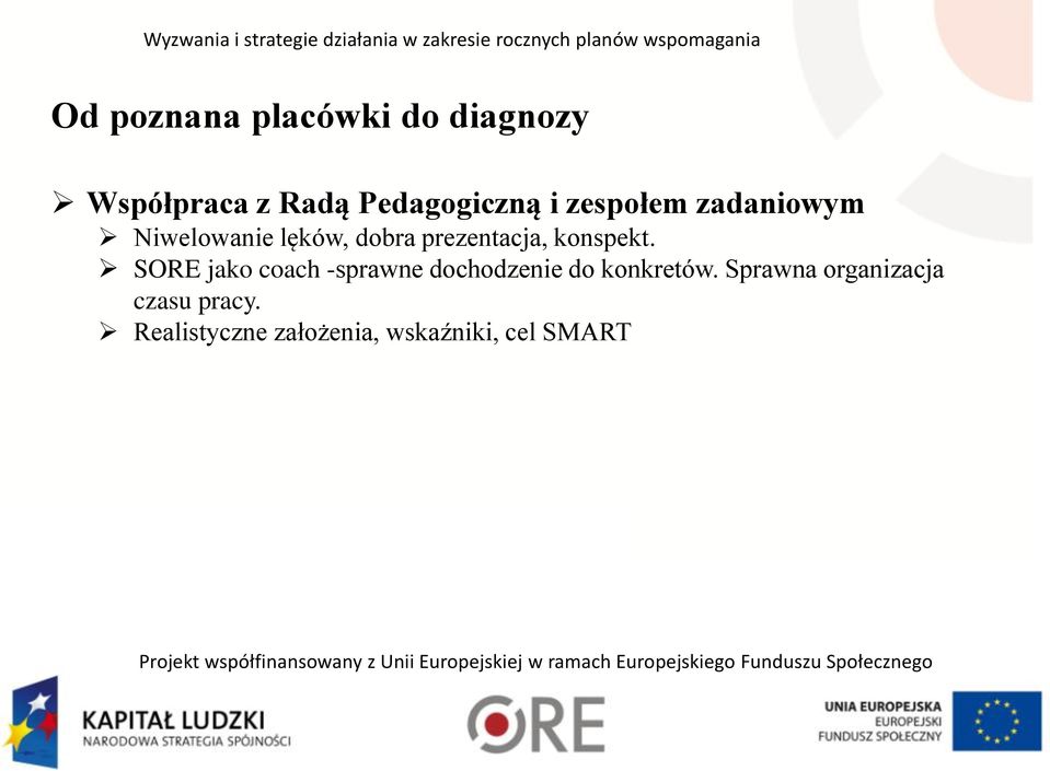 konspekt. SORE jako coach -sprawne dochodzenie do konkretów.