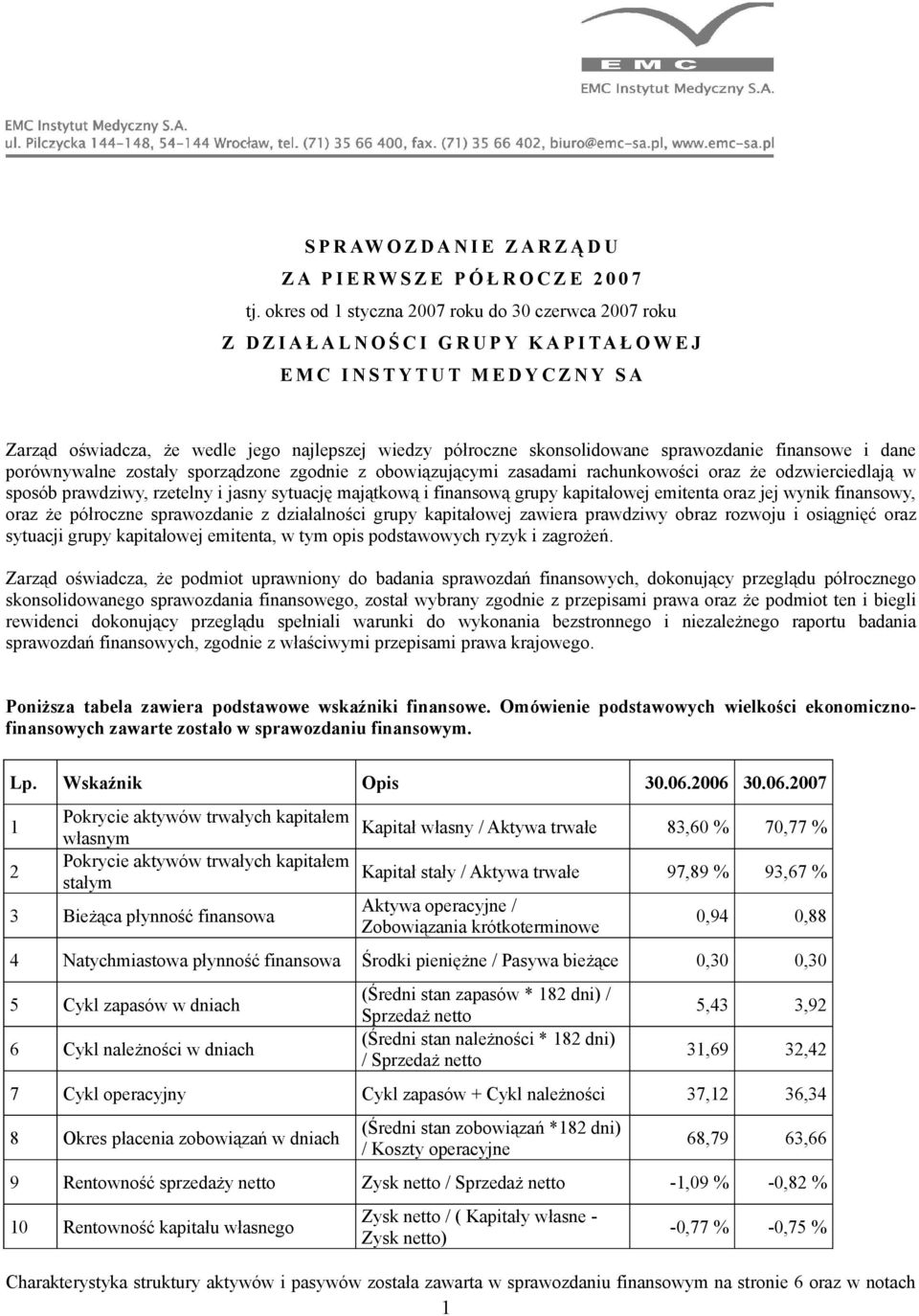 wiedzy półroczne skonsolidowane sprawozdanie finansowe i dane porównywalne zostały sporządzone zgodnie z obowiązującymi zasadami rachunkowości oraz że odzwierciedlają w sposób prawdziwy, rzetelny i