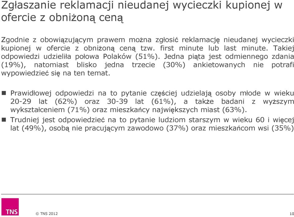 Jedna piąta jest odmiennego zdania (19%), natomiast blisko jedna trzecie (30%) ankietowanych nie potrafi wypowiedzieć się na ten temat.