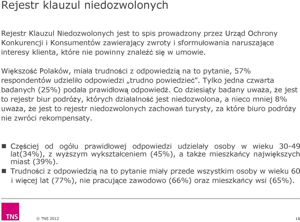 Tylko jedna czwarta badanych (25%) podała prawidłową odpowiedź.