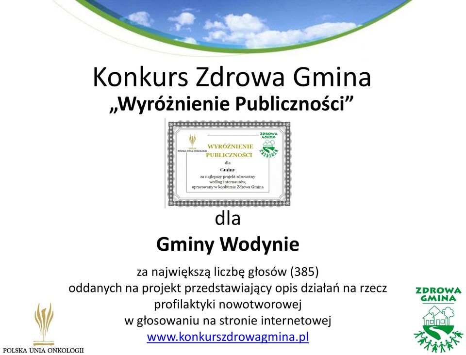 projekt przedstawiający opis działao na rzecz profilaktyki