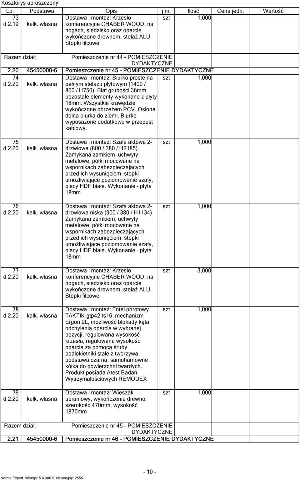 plecy HDF białe. Wykonanie płyta 18mm 77 d.2.