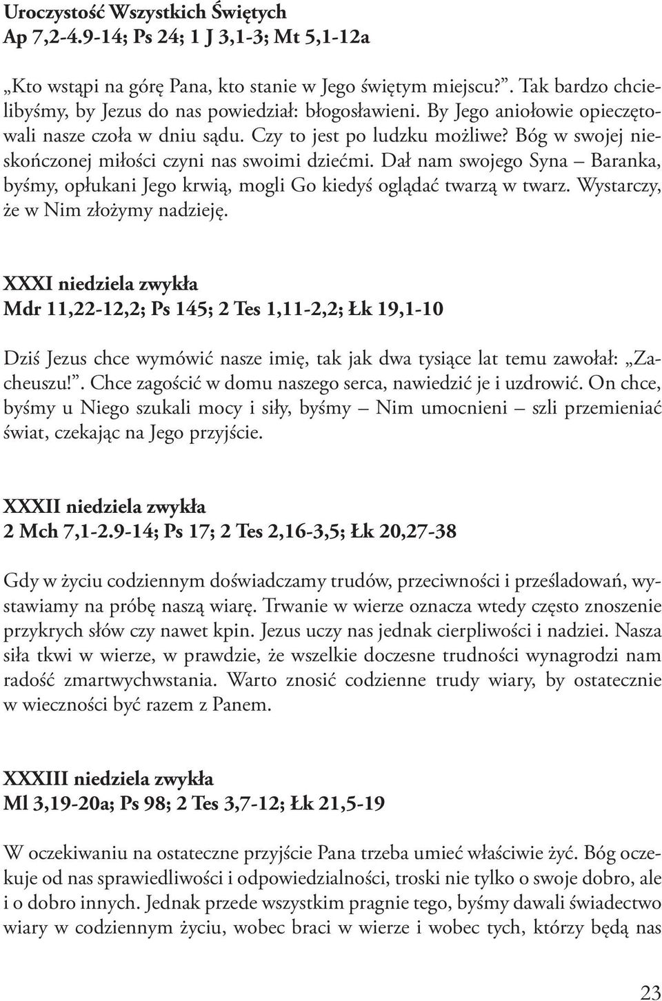 Bóg w swojej nieskończonej miłości czyni nas swoimi dziećmi. Dał nam swojego Syna Baranka, byśmy, opłukani Jego krwią, mogli Go kiedyś oglądać twarzą w twarz. Wystarczy, że w Nim złożymy nadzieję.