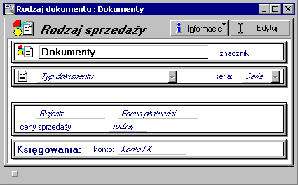 Sprzedaż 111 wpisywania powtarzających się danych. Aby uwidocznić wykaz rodzajów, jeśli jest niewidoczny, należy kliknąć listek Rodzaj.