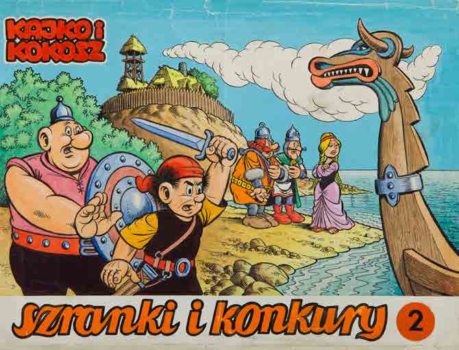 9 JANUSZ CHRISTA (1934-2008) "Kajko i Kokosz" - Szranki i konkury 2, okładka komiksowa, około 1985 r.