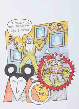 64 65 64 TOMASZ NIEWIADOMSKI (ur. 1971) "Ratman" - Terror na wizji, tytułowa plansza komiksowa, około 2009 r. tusz/papier, 30 x 21 cm na odwrociu sygnowany: 'T.