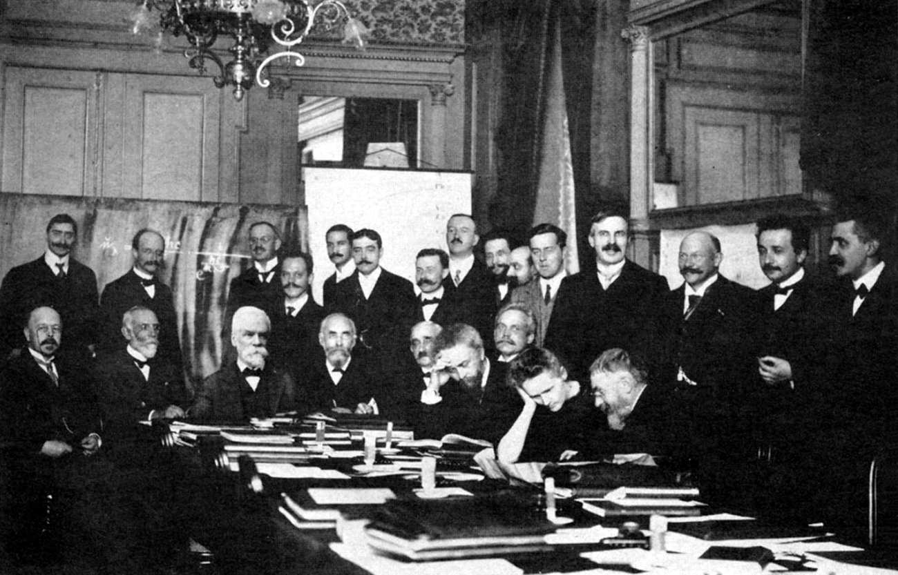 Goldschmidt, Planck, Rubens, Sommerfeld, Lindemann, Maurice de Broglie, Knudsen, Hasenöhrl, Hostelet, Herzen, Jeans, Rutherford,