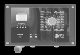 Regulacja solarna solarna ESR / UVR ESR / UVR Akcesoria dodatkowe Regulator solarny Regulator solarny ESR 21-R Uniwersalny regulator dla jednego obiegu: - materiałem do mocowania na ścianie, - 1