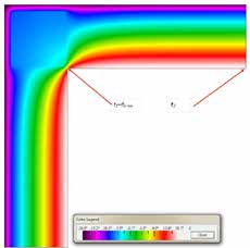 DETAL 36 Naroże zewnętrzne ze słupem żelbetowym. Grubość ściany 30 cm. Tablica 6.36. Obliczone parametry cieplno-wilgotnościowe węzła.