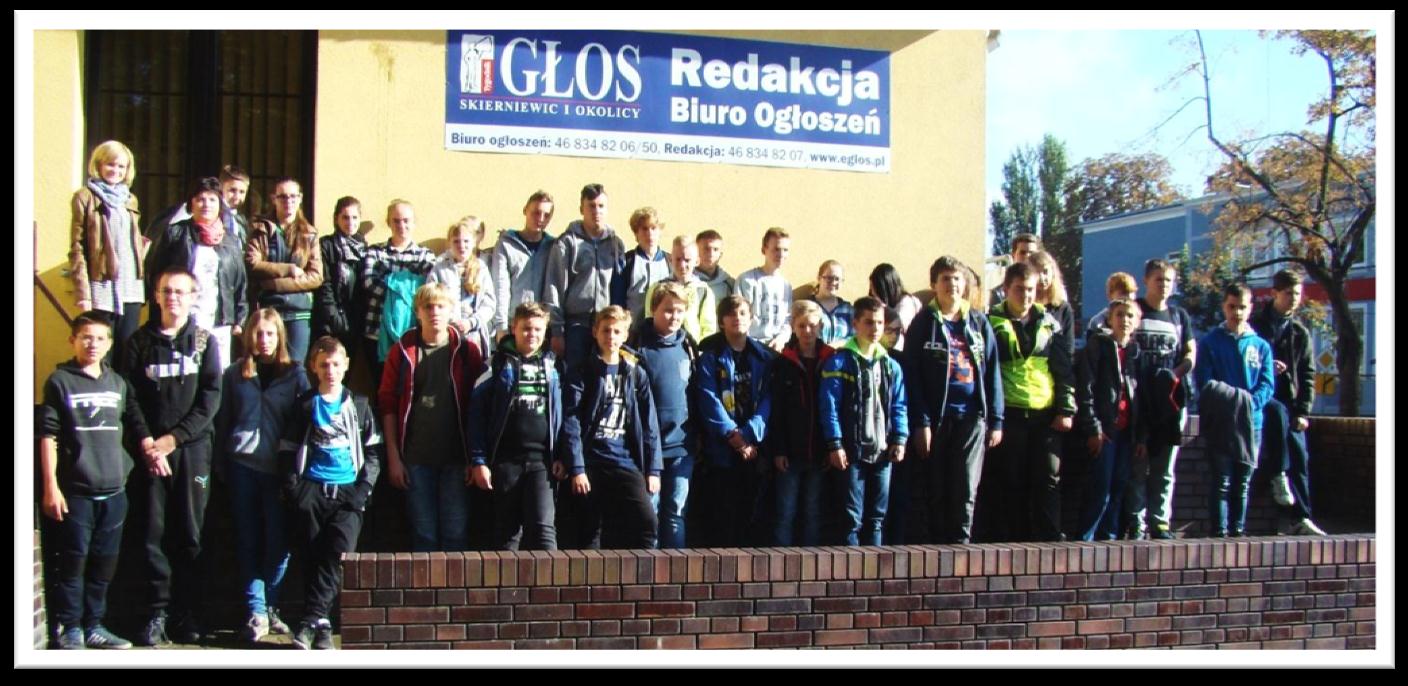 Gazetka Gimnazjum Świętego Wojciecha w Makowie - 4-16.09.2016r. w naszej szkole gościł dziennikarz redakcji gazety,,głos Skierniewic i okolic pan Marcin Niklewicz.