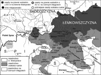 24 Piotr Kłapyta Ryc. 4. Pogranicze Polski i Węgier oraz osad wołosko-ruskich w XV w.