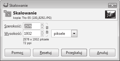 ............ Wypisz kilka jednostek miary dostępnych w oknach zaprezentowanych powyżej. Nowa warstwa.................. Skalowanie.................. Ćwiczenie 4.6.