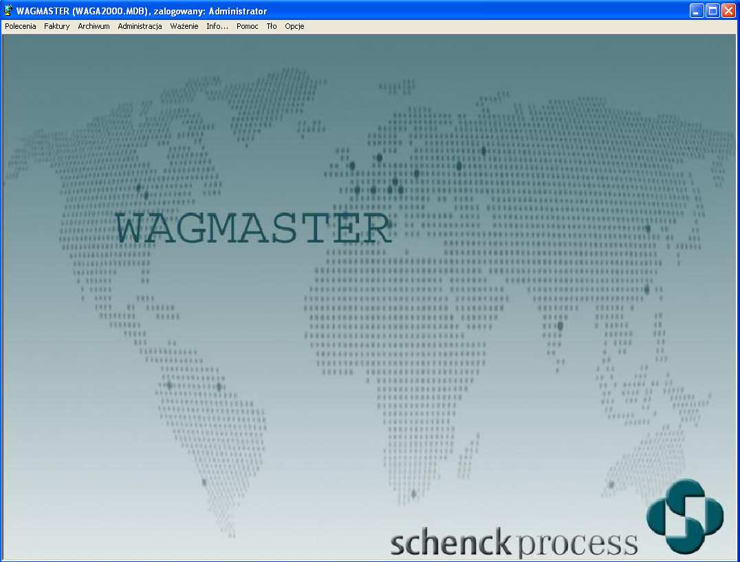 1. Uruchamianie programu WAGMASTER Po uruchomieniu programu wyświetlone