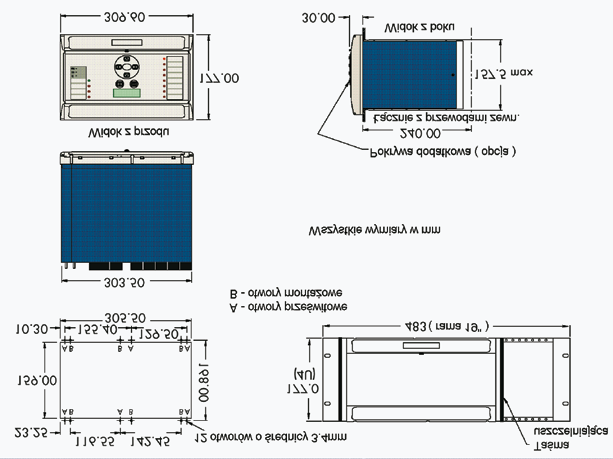 10 MiCOM P541 w obudowie 40TE Rysunek 15: Wymiary obudowy MiCOM P541