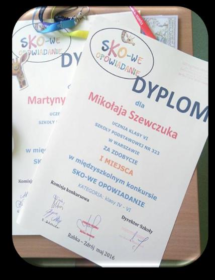 Historia pieniądza; Ekologiczna skarbonka; Portrety Bohaterów SKO SKO; SKO-we maski karnawałowe; Pisanki z elementami SKO Mistrzowie oszczędzania, Ciułacze blogowicze Konkursy