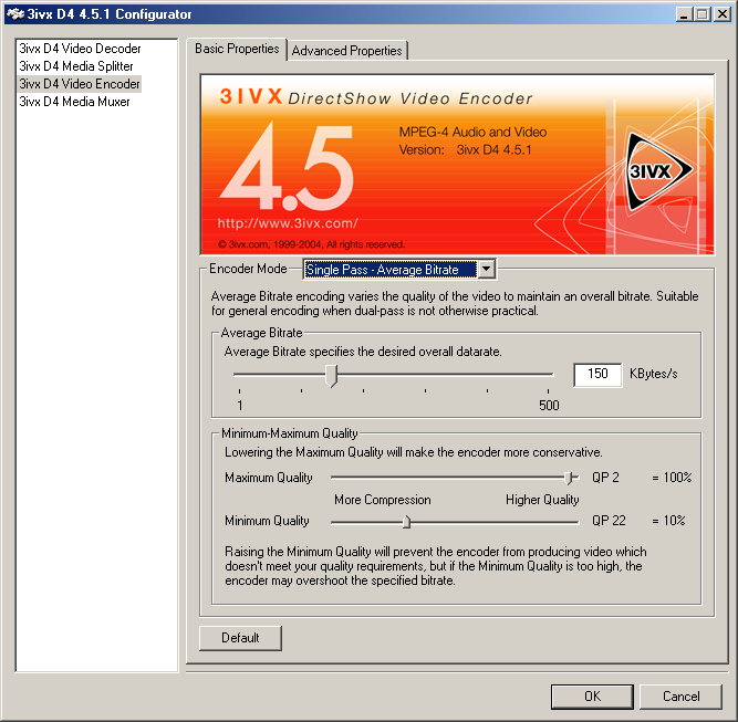 Single Pass - Constant Bitrate - podobnie jak wyżej, ale