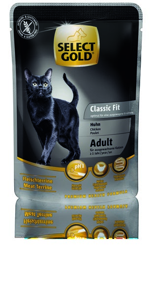 Classic Fit SELECT GOLD Classic Fit zapewnia zbilansowane odżywianie. Karma SELECT GOLD Classic Fit Kurczak jest idealna do zbilansowanego i odpowiadającego potrzebom odżywiania dorosłych kotów od ok.